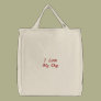 I Love My Dog Embroidered Bag