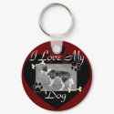 I Love my Dog Keychain by Customizables I Love my Dog Keychain