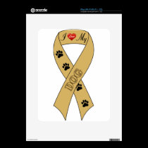 I Love My Dog Ribbon skins