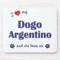 I Love My Dogo Argentino (Female Dog) Mouse Mats