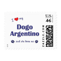 I Love My Dogo Argentino (Female Dog) Stamps