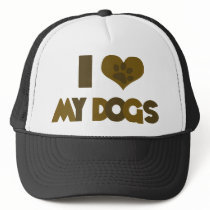 I Love my Dogs hats