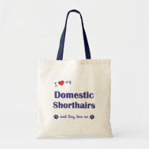 I Love My Domestic Shorthairs (Multiple Cats) Bags