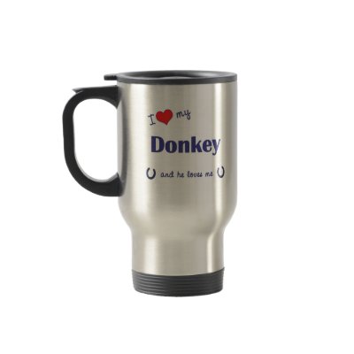 I Love My Donkey (Male Donkey) coffee mugs