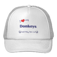 I Love My Donkeys (Multiple Donkeys) Hats