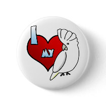 I Love my Ducorps Cockatoo buttons by MenagerieMayhem I Love my Ducorps Cockatoo buttons