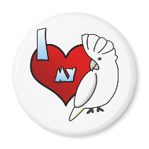 I Love my Ducorps Cockatoo magnets by MenagerieMayhem I Love my Ducorps Cockatoo magnets