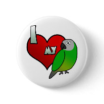I Love my Dusky Conure buttons by MenagerieMayhem I Love my Dusky Conure buttons