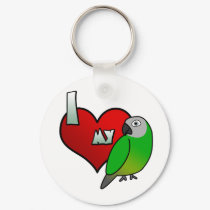 I Love my Dusky Conure keychains