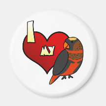I Love my Dusky Lory Fridge Magnet