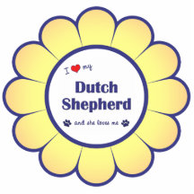 I Love My Dutch Shepherd (Female Dog) Photo Sculptures