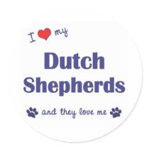 I Love My Dutch Shepherds (Multiple Dogs) stickers