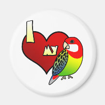 I Love my Eastern Rosella Fridge Magnet