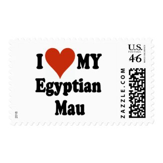I Love My Egyptian Mau Cat Merchandise stamp
