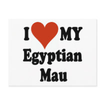 I Love My Egyptian Mau Cat Merchandise postcards