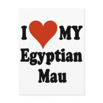 I Love My Egyptian Mau Cat Merchandise postcards