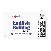 I Love My English Bulldog Mix (Female Dog) Stamp