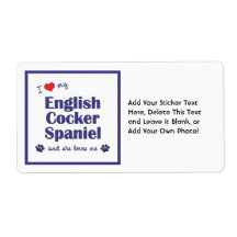 I Love My English Cocker Spaniel (Female Dog) Custom Shipping Label