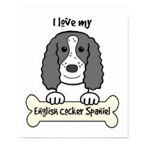I Love My English Cocker Spaniel posters by dogcartoons I Love My English Cocker Spaniel posters