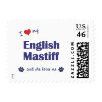 I Love My English Mastiff (Female Dog) Postage Stamps