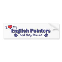 I Love My English Pointers (Multiple Dogs) bumper stickers