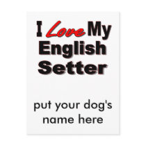 I Love My English Setter Dog Gifts & Apparel postcards by janbalaya I Love My English Setter Dog Gifts & Apparel postcards