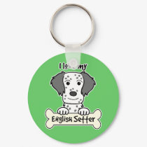 I Love My English Setter keychains