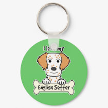 I Love My English Setter keychains