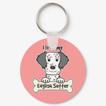 I Love My English Setter keychains
