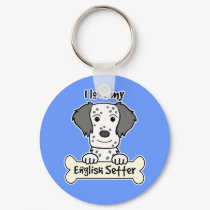 I Love My English Setter keychains