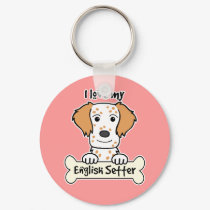I Love My English Setter keychains