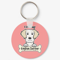 I Love My English Setter keychains