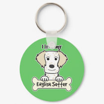 I Love My English Setter keychains
