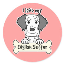 I Love My English Setter stickers by dogcartoons I Love My English Setter stickers