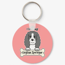 I Love My English Springer keychains