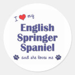 I Love My English Springer Spaniel (Female Dog) Stickers