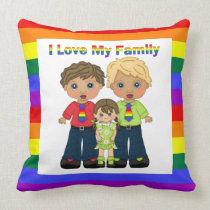 I Love My Family 2 Dads and Daughter 2 Pillows