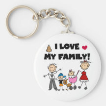I Love My Family Tshirts and Gifts Keychain
