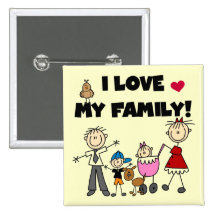 I Love My Family Tshirts and Gifts Pin