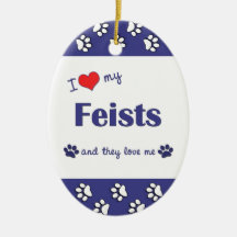 I Love My Feists (Multiple Dogs) Ornament