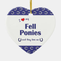 I Love My Fell Ponies (Multiple Ponies) Christmas Ornaments