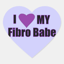 I love my Fibro Babe Heart Sticker