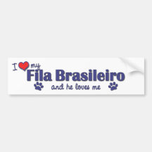 I Love My Fila Brasileiro (Male Dog) Bumper Sticker