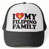 I Love My Filipino Family Hats