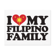 I Love My Filipino Family Post Cards