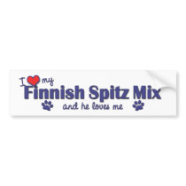 I Love My Finnish Spitz Mix (Male Dog) bumper stickers