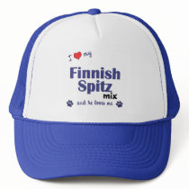 I Love My Finnish Spitz Mix (Male Dog) hats
