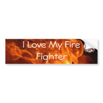 I Love My Fire Fighter bumper stickers by holdmynoodle I Love My Fire Fighter bumper stickers