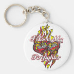 I Love My Firefighter Key Chains