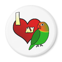 I Love my Fischer's Lovebird magnets by MenagerieMayhem I Love my Fischer's Lovebird magnets